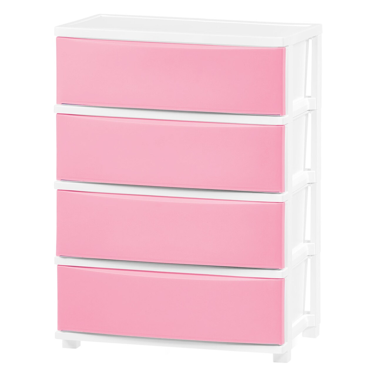IRIS USA Plastic 4 Drawer Storage Cart, Organizer Unit for Bedroom, Closet, Kitchen, Bathroom, Laundry Room, Dorm